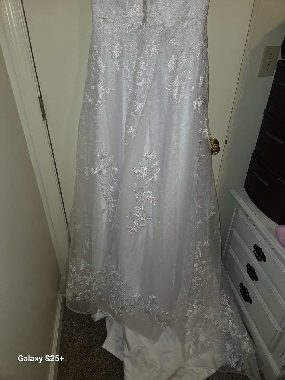 Illusion Neckline Lace A-Line Bridal Gown in Ivory - Picture 2 of 5